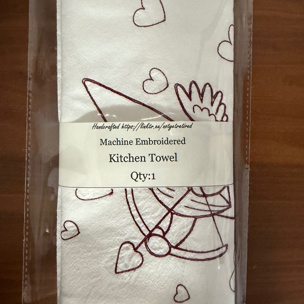 Valentines celebration dish towels.